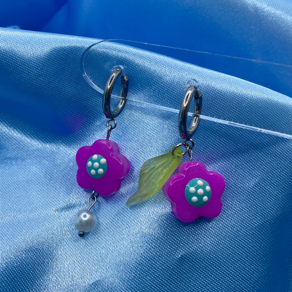 Flower Hoop Earrings - 2 designs