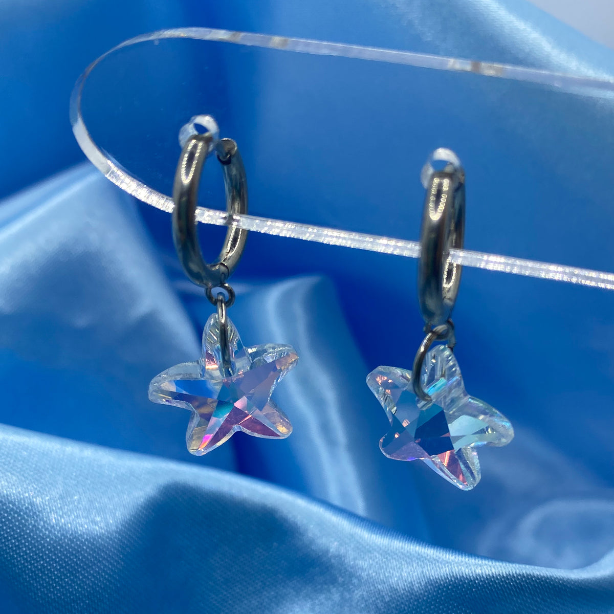 Crystal Star Hoop Earrings