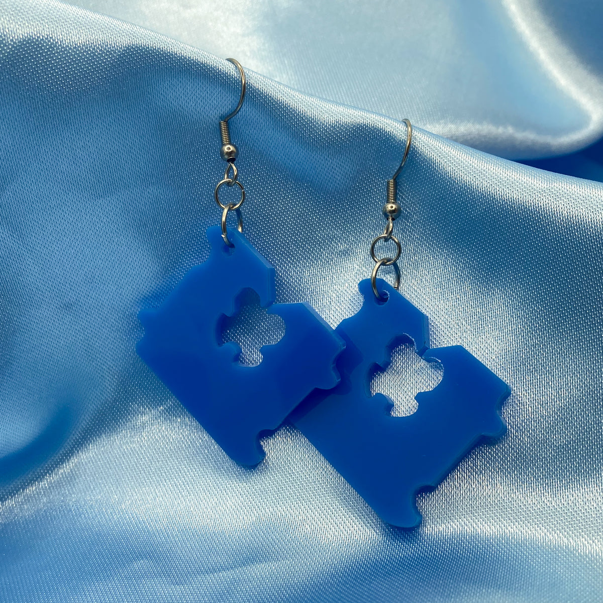 Bread Tag Earrings - Blue