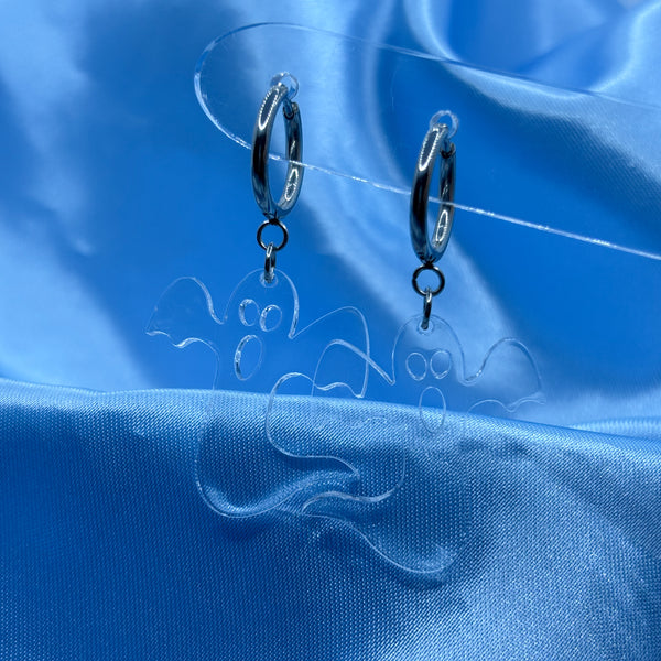 Halloween Clear Ghost Hoops
