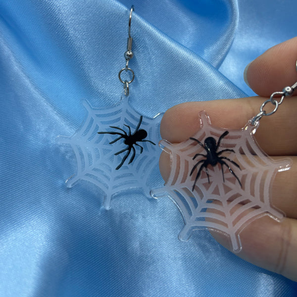 Halloween Spider Web Earrings