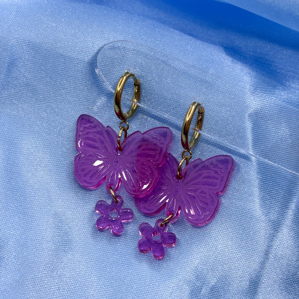 Rose Butterfly Earrings