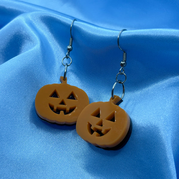 Halloween Pumpkin Clacker Earrings