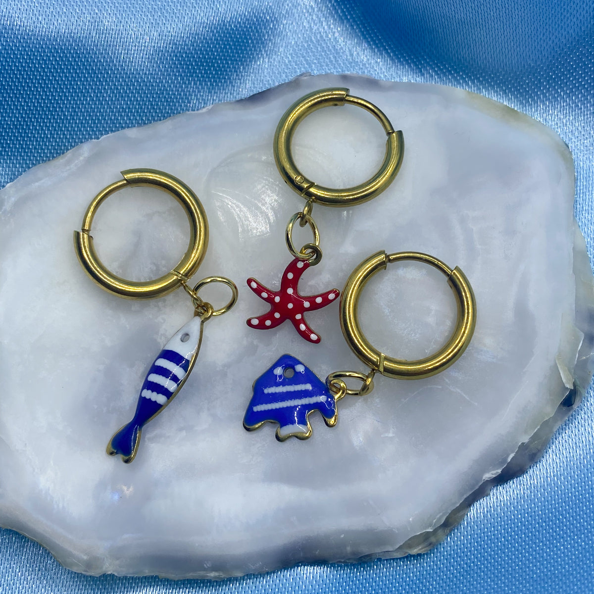 Mini Fish Hoop Earrings - 3 designs