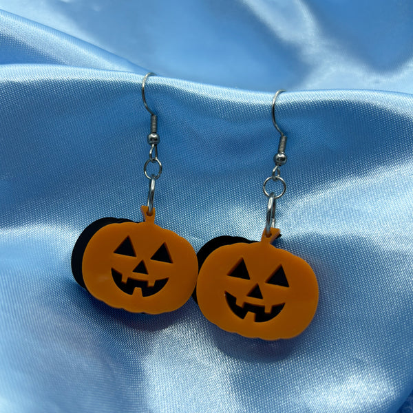 Halloween Pumpkin Clacker Earrings