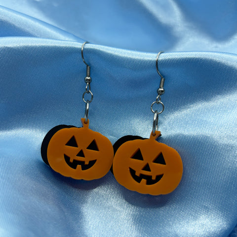Halloween Pumpkin Clacker Earrings