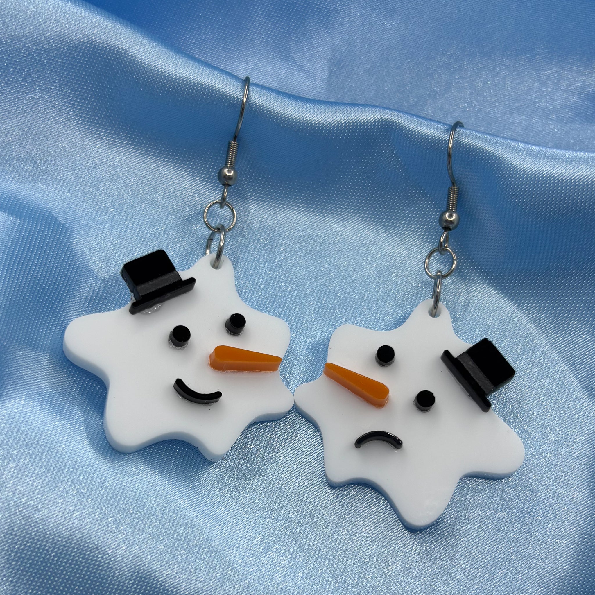 Christmas Melted Snowman Earrings