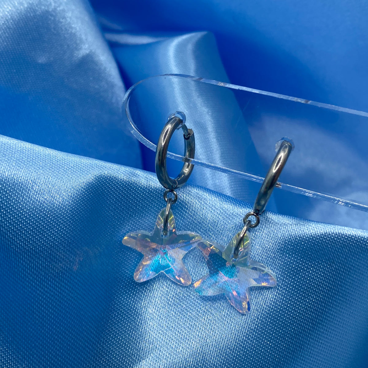 Crystal Star Hoop Earrings