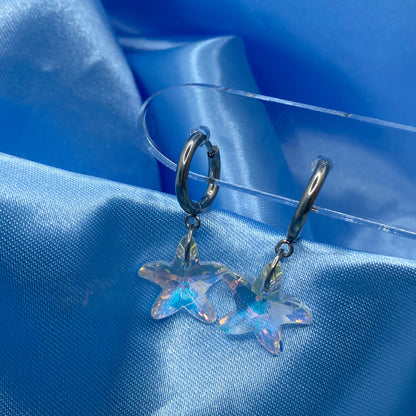 Crystal Star Hoop Earrings
