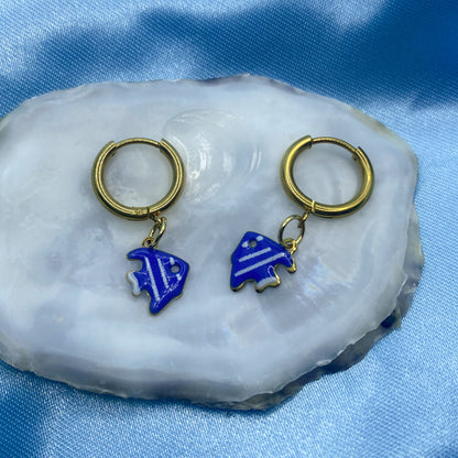 Mini Fish Hoop Earrings - 3 designs