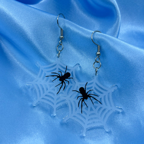 Halloween Spider Web Earrings