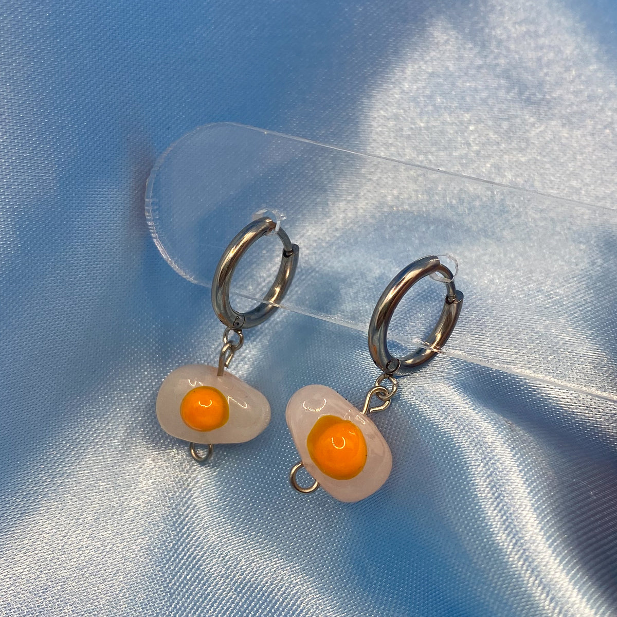 Glass Egg Hoop Earrings