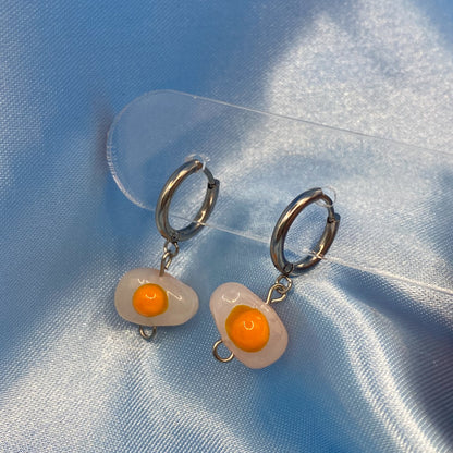 Glass Egg Hoop Earrings