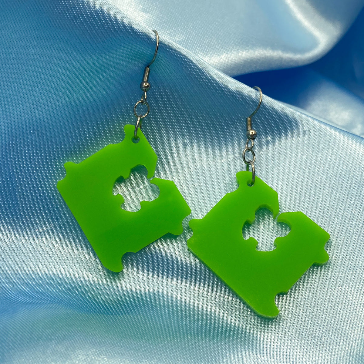 Bread Tag Earrings - Green