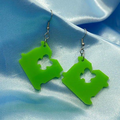 Bread Tag Earrings - Green