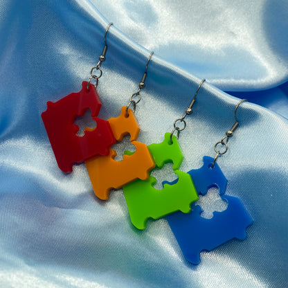 Bread Tag Earrings - Blue