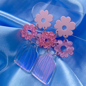 Flower Vase Stud Earrings
