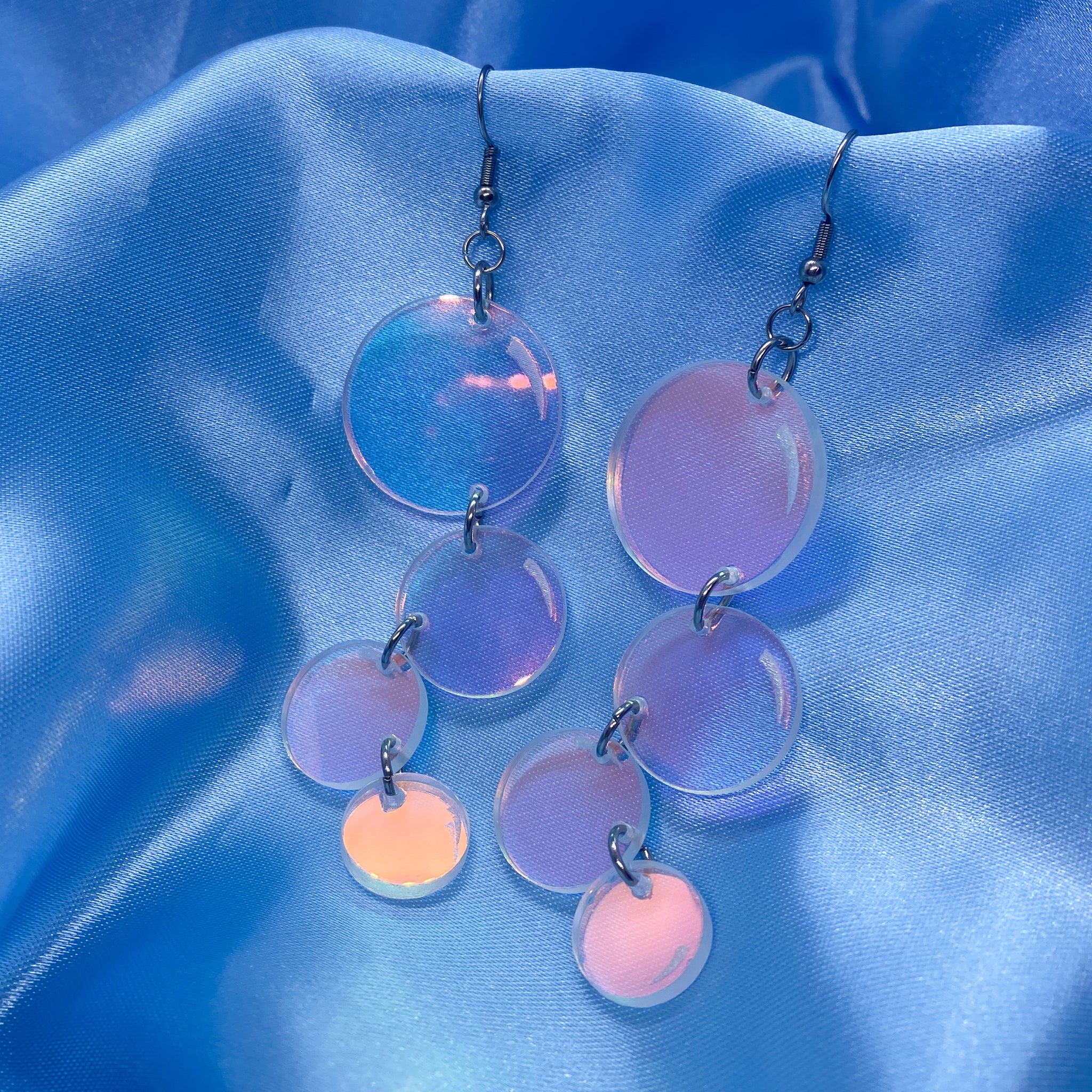 Iridescent Bubble Cluster Earrings