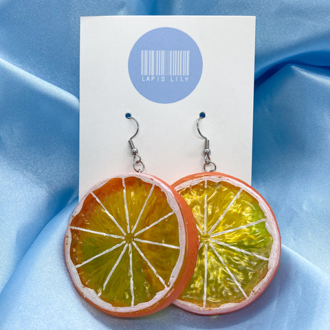 Citrus Slice Earrings - Sweet Orange