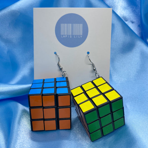 Mini Rubik’s Cube Earrings