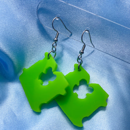Bread Tag Earrings - Green