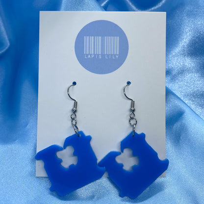Bread Tag Earrings - Blue