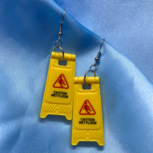 Caution Sign Earrings - 8 Designs