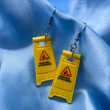 Caution Sign Earrings - 8 Designs