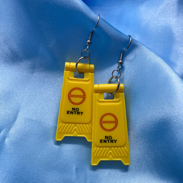 Caution Sign Earrings - 8 Designs