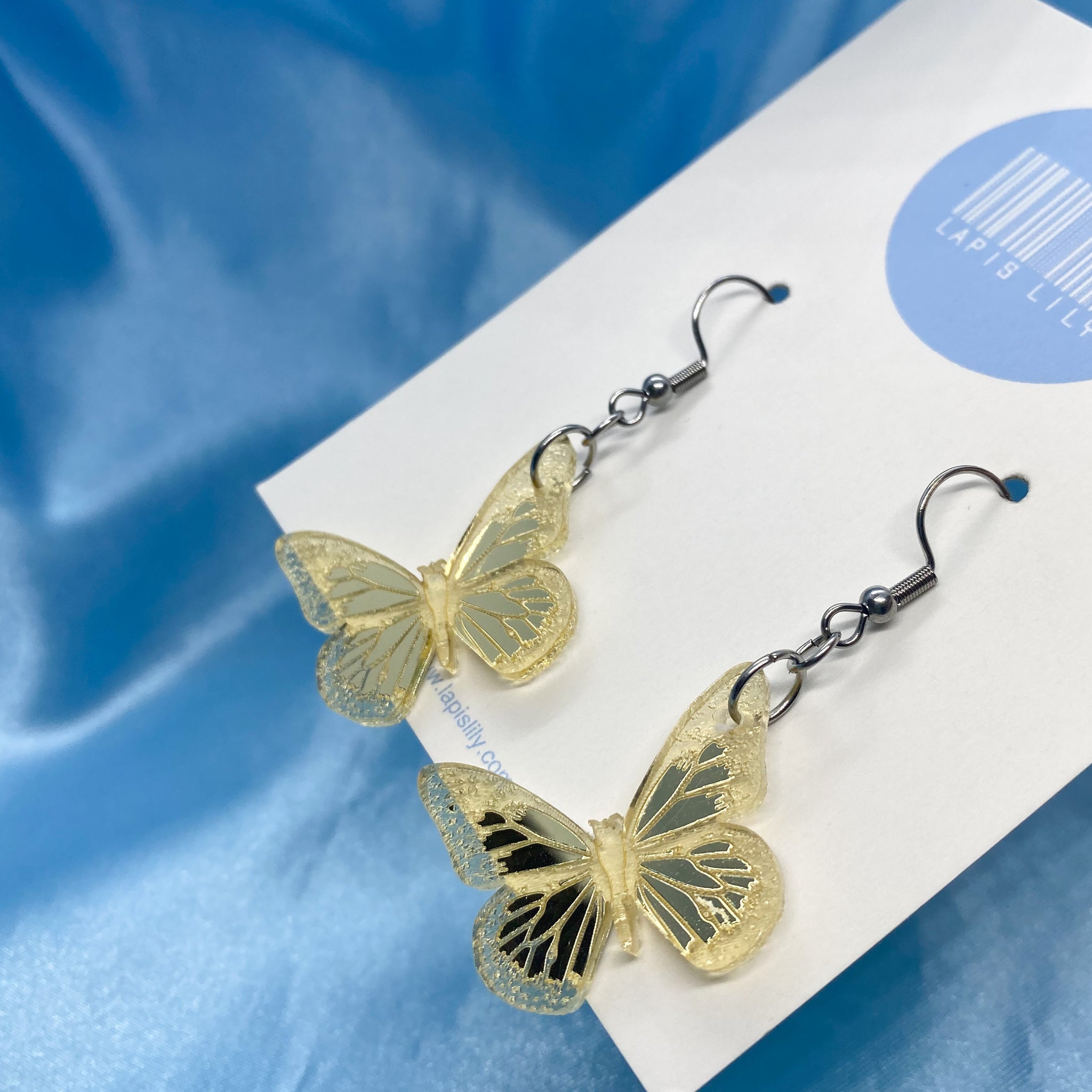 Mirror Butterfly Earrings - Gold