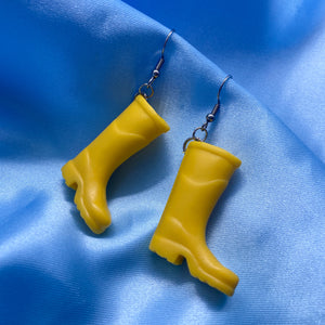 Yellow Rubber Boot Earrings