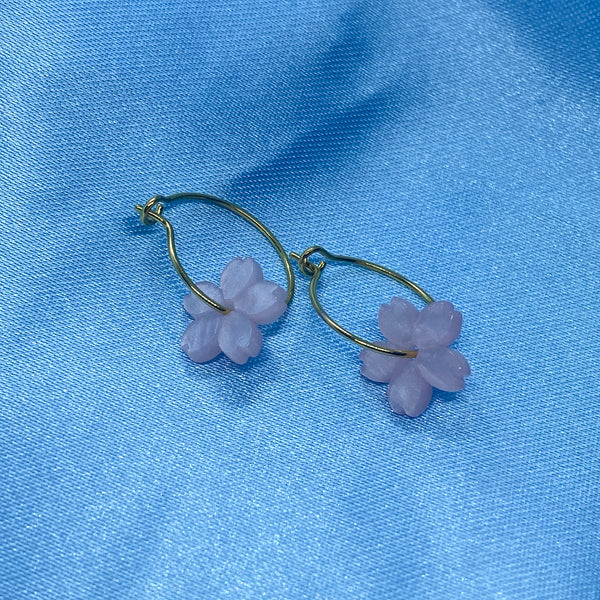 Cherry Blossom Hoop Earrings