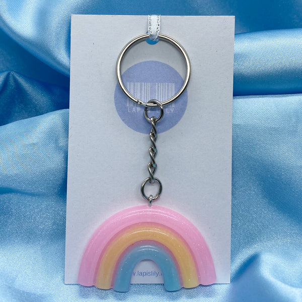 Pastel rainbow keychain